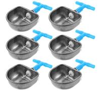 BUGUUYO 6Pcs Stainless Steel Rabbit Drinking Bowls with Integrated Three-Way Connector Small Size Automatic Water Feeder for Bunny Breeding and Rabbit Cage Use