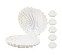 BUGUUYO 6pcs White Pearl Shell Candy Boxes Portable Clam Shell Trinket Holders Reliable Storage Solution for Small Items for Party Favour Packaging