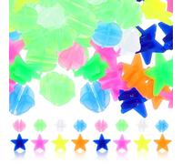 BUGUUYO 72Pcs Bicycle Spoke Decorations Set with 36 Star Spoke Beads and 36 Glow-In-The-Dark Round Wheel Beads Plastic Bike Wheel Ornaments for Bikes