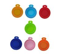 BUGUUYO 7pcs Pet Food Can Lids Cat Food Storage Containers Silicone Can Covers Wear-resistant