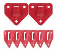 BUGUUYO 8 Pcs Fire Extinguisher Wall Bracket Holder in Red Metal with Unique Shape and Special Design, Simple to Install, Heavy Duty Fire Extinguisher Mounting Hooks for Workshop
