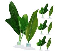 BUGUUYO 8-piece Betta Fish Tank Plant Floating Leaf Hammocks Decorations for Aquatic Habitat