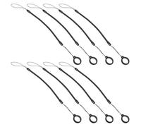 BUGUUYO 8pcs Black Silicone Pen Leash Elastic Stylus Tether Cord for Tablets and Notebooks Anti-loss Rope for Touchscreen Pens Holder Strap for Digital Artists and Professionals