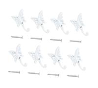 BUGUUYO 8pcs Butterfly Wall Hooks Zinc Alloy Retro Decorative Coat Robe Hangers for Closet Wardrobe Bathroom Bedroom Heavy Duty Single Metal Hooks for Home Organization and Space Saving
