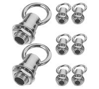BUGUUYO 8pcs M10 Threaded Bull Nose Ring Hook for Pendant Light Chains | Zinc Alloy and Iron Build, Closed Hook Design, Indoor Outdoor Use, Silver Finish, DIY Fit