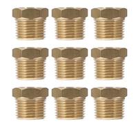 BUGUUYO 9pcs Brass Threaded Reducer Hex Bushing Adapter Npt Male to Npt Female Hydraulic and Gas Pipe Fitting for Secure Plumbing Connections
