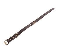 BUGUUYO Adjustable Leather Pet Collar D-ring Rivet Decor Creative Bell Necklace for Large Dogs Coffee Comfortable Design for All-day Wear