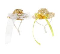 BUGUUYO Adjustable Mini Pet Hat 2 Pieces Funny Decorative Hen Parrot Headwear Wear-resistant Portable for Photography Events
