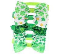 BUGUUYO Adorable Dog Bow Tie 5 Pack Patrick's Day Collar for Cats Dogs Adjustable Pet Collar Bandana