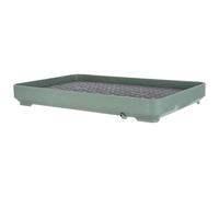 BUGUUYO Anti-leak Drip Tray for Pet Water Fountain, Plastic Cat Water Fountain Base Mat with Spill Control and Microconcave Surface, Suitable for Indoor Drinking Station, Green 15x10 Inch