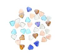BUGUUYO Aquarium Heart Stone Decoration Decorative 500g Mixed Color Heart Shape Ornament for Fish Tank Decor