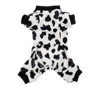 BUGUUYO Autumn Winter Warm Dog Coat in Cow Spot Polyester Pet Clothing Lightweight Windproof Fashion Vintage for Daily Use