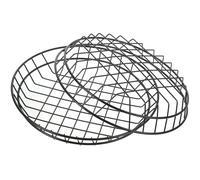 BUGUUYO Basket Feature Fruit Iron 2pcs for Creative Storage Bread and Draining, Stylish Black Serving Food Kitchen and Bedroom Use