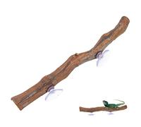BUGUUYO Bearded Dragon Accessories Wooden Climbing Rack Grapevine Branch and Bamboo Root Suction Cup Reptile Toy for Lizard Habitat Terrarium