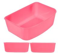 BUGUUYO Bird Feeding Bowl Set 3pcs Portable and Sturdy Bird Feeders for Parrots Pigeons Canaries Water Food Bowl Pink