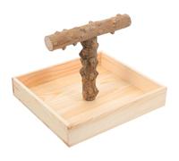 BUGUUYO Bird Perch Stand Toy Natural Wood Parrot Perch for Cockatiel Easy to Install Indoor Bird Cage Accessory Shaped Training Rack Beautiful Home Decor