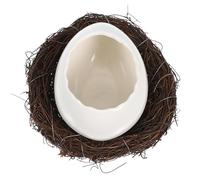 BUGUUYO Bowl Decorative Easter Egg Dessert Container Ceramic with Eggshell Shaped Bowl Design Snack Container with Modern Simple Style for Banquets and Weddings