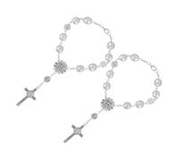 BUGUUYO Car Accessories Car Mirror Hanging 2pcs Rear View Mirror Charm Blessing Rosary for Car Decor Easy to Install