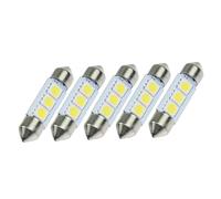 BUGUUYO Car Dome Light 12v 36mm 3smd 5050 LED Festoon Bulb White Light, Car Interior Map Lamp, 5pcs for Vehicle Cabin Illumination