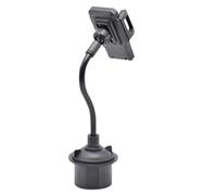 BUGUUYO Car Phone Holder Cup Holder Mount with Flexible Long Arm Phone Mount for Cars One Hand Operation Mobile Device Stand Black