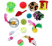 BUGUUYO Cat Toys Set 24pcs Interactive Cat Kitten Toys Bell Balls for Exercise and Fun Random Color