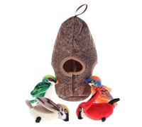 BUGUUYO Chew-resistant Plush Bird Cat with Realistic Squeaky Sound Interactive Tree Cavity Hideaway for Indoor Cats and Kittens Birdcage Design and Play