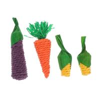 BUGUUYO Chinchilla Chewing Toy 5pcs Teething Carrot Toys for Hamster Rat Rabbit Guinea Pig Molar Stick Plaything