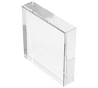 BUGUUYO Clear Crystal Square Paperweight Polished Decorative Glass Block for Office Desk Home Study Stability and Elegant Display Accessory