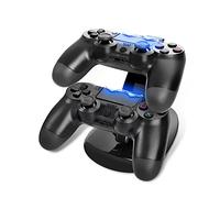 BUGUUYO Controller Charging Dock Dual USB Charger Stand LED Indicator Fast Charging for i/Pro/Slim Controllers Sleek Design Black