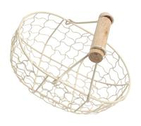 BUGUUYO Creative Retro Vintage Metal Storage Basket Beige Kitchen Fruit Bread Organizer Desktop Household Decorative Container