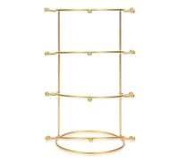 BUGUUYO Crown Display Stand Elegant Metal Tiara Holder Golden Zinc Alloy 4-tier Headband Organizer Rack for Bridal Crowns and Hairbands for Dressing Table Storage for Ladies