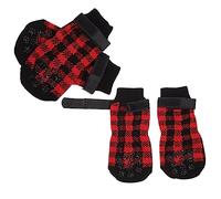 BUGUUYO Cute Christmas Themed Dog Socks 4 Pieces Non Anti-scratch Soft Comfortable Stockings for Your Pet