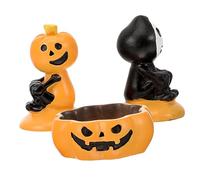BUGUUYO Cute Halloween Pumpkin Candle Holder Resin Craft Ghost Shape Decorative Tealight Container