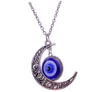 BUGUUYO Devil Eyes Neck Chain Blue Eye Pendant Necklace Alloy Crystal Amulet Pendant Unisex Decorative Fashion Jewellery