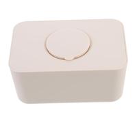 BUGUUYO Diaper Wipes Dispenser Box Silicone Seal Lid, Rectangle Wet Tissue Holder for Home and Car, Beige Moisture-Proof Napkin Storage Container