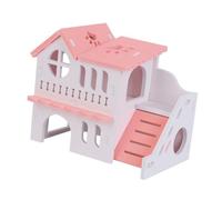 BUGUUYO Double-storey Wooden Hamster House Toy Dwarf Hamster Cage Extra Pet Supplies Ladder