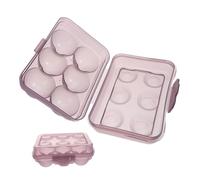 BUGUUYO Egg Holder Storage Box for Refrigerator 6-slot Outdoor Egg Organizer Pp Plastic Break Resistant for Camping