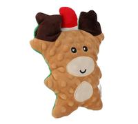BUGUUYO Elk Gingerbread Man Plush Dog Toy Squeaky Chew Toy for Small Medium Dogs Holiday Party Decor