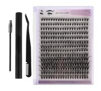 BUGUUYO False Lashes for Self Application Black Paste and Plastic Material Cluster Kit with Individual Lash Clusters Segment Design for Easy Application Gentle Removal and DIY Makeup
