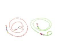 BUGUUYO Fashionable Night Glow Reptile Harness 2pcs Lizard Leashes Traction Rope Reptile Hauling Cable for Safe Pet Walking