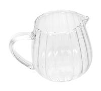 BUGUUYO Glass Milk Jug Creamer Pitcher with Pour Spout Mini Milk Pourer for Coffee Tea Serving Small Glass Jar 3.54X2.48X2.44In