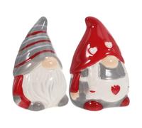 BUGUUYO Gnome Seasoning Bottle Set Ceramic 3.35x2.40x2.16 Inches Practical Easy to Clean Salt and Pepper Containers for Cooking and Dining Table