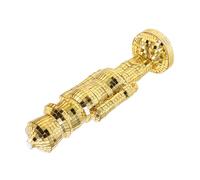 BUGUUYO Gold Glass Nutcracker Statue Disco Soldier Table Centerpiece Holiday Christmas Ornament for Fireplace Tv Stand Decoration