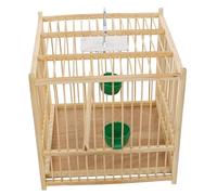 BUGUUYO Handmade Bamboo Bird Cage 1.1cm Wire Spacing and Two Feeding Cups for Parakeet Cockatiel Lovebird Spacious and Easy to Clean