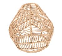 BUGUUYO Handwoven Faux Rattan Pendant Lampshade Rustic Vintage Ceiling Light Cover for Tea Room Restaurant Boho Style Artistic Retro Countryside Decor