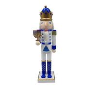 BUGUUYO Hanukkah Nutcracker Soldier Wooden Decor Toy for Jewish Holiday Party Tabletop Ornament Figure