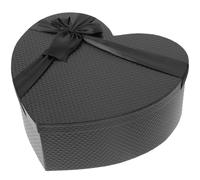 BUGUUYO Heart Shaped Gift Box Heart Gift Box Black Paper with Ribbon for Presenting Chocolate Cosmetics Jewellery Party Favors