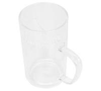 BUGUUYO Heat Resistant Glass Tea Cup with Strainer, Portable 370ml | Glass, Ultra Fine Mesh Holes, Loose Leaf Brew and Sip Use, Office and Break Room