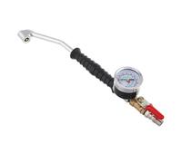 BUGUUYO Heavy Duty Tire Inflator with Extended Bent Tube Nozzle and Pressure Gauge for Quick Inflation of Truck Tires Durable Construction for Rapid and Convenient Use Confined Spaces