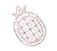 BUGUUYO Hollow Pineapple Iron Fruit Basket for Counter Rose Gold Metal Vegetable Snack Storage Tray with Decorative Design